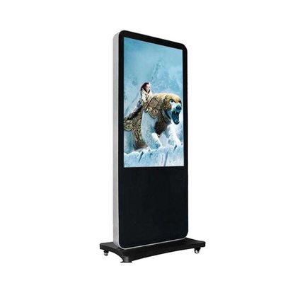 55-calowy przenośny stojak reklamowy LCD Kiosk z kółkami i kamerą